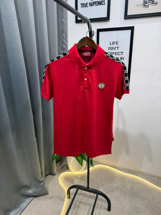 Gucci Imported POLO T SHIRT With GG Strip And Embroidery Logo