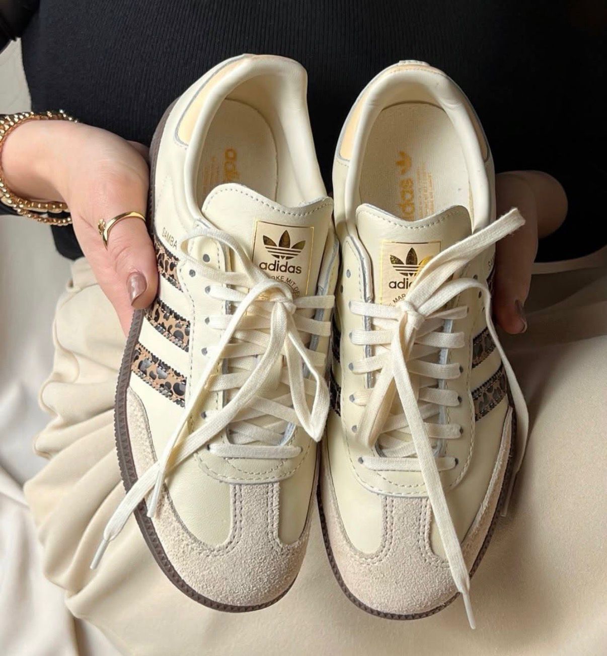 ADIDAS ORIGINAL SAMBA CREAM LEOPARD STRIPES