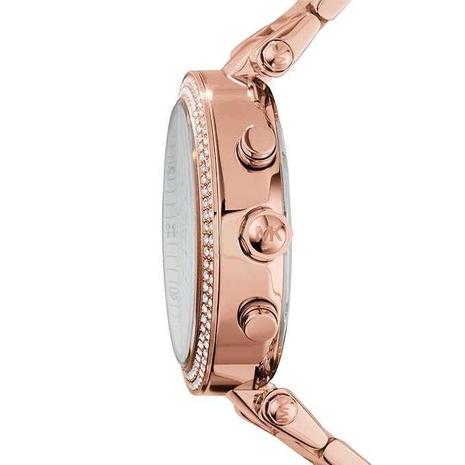 Michael Kors Parker Analog White Dial Gold Band Women's Stainless Steel Watch-MK5491 Japanese Quality