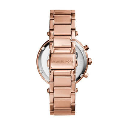 Michael Kors Parker Analog White Dial Gold Band Women's Stainless Steel Watch-MK5491 Japanese Quality