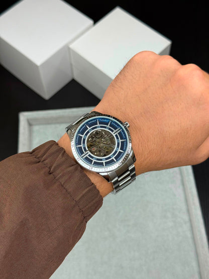 Armani Exchange Silver Blue Automatic