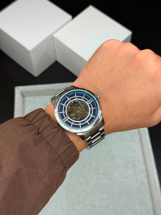 Armani Exchange Silver Blue Automatic