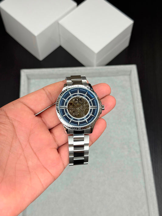 Armani Exchange Silver Blue Automatic