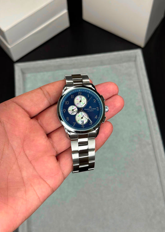 Maurice Lacroix Silver chain With Blue dial
