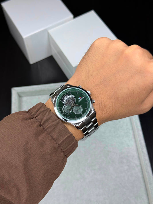 Tommy Hilfiger Silver Green Multifunction