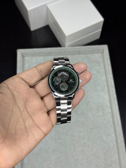Tommy Hilfiger Silver Green Multifunction