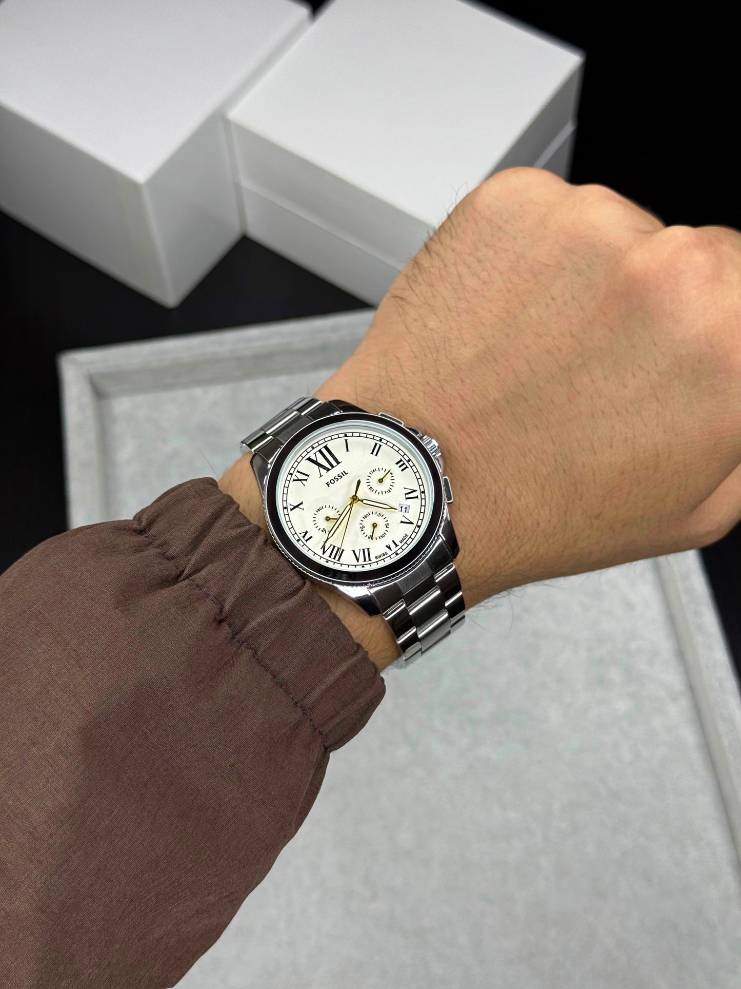 Fossil Grant Silver Watch Chronograph