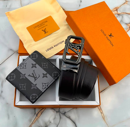 LV HEAVY COMBO AUTO LOCK BELT WITH CARD & DUSTER