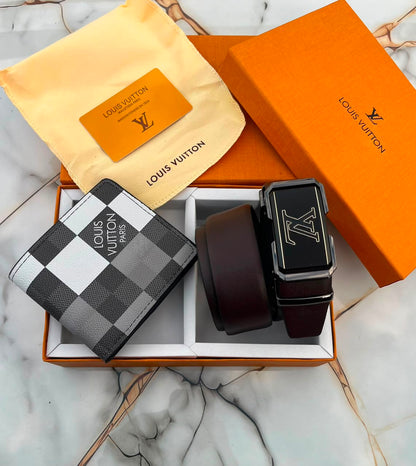 LV HEAVY COMBO AUTO LOCK BELT WITH CARD & DUSTER