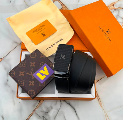 LV HEAVY COMBO AUTO LOCK BELT WITH CARD & DUSTER