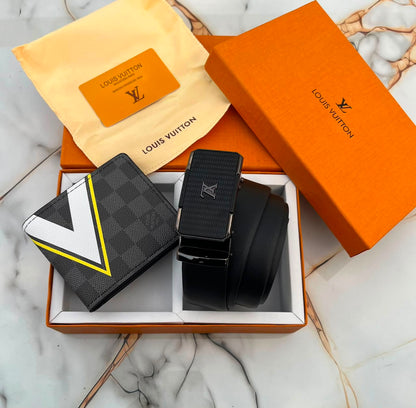 LV HEAVY COMBO AUTO LOCK BELT WITH CARD & DUSTER