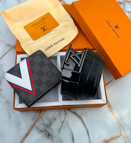 LV HEAVY COMBO AUTO LOCK BELT WITH CARD & DUSTER