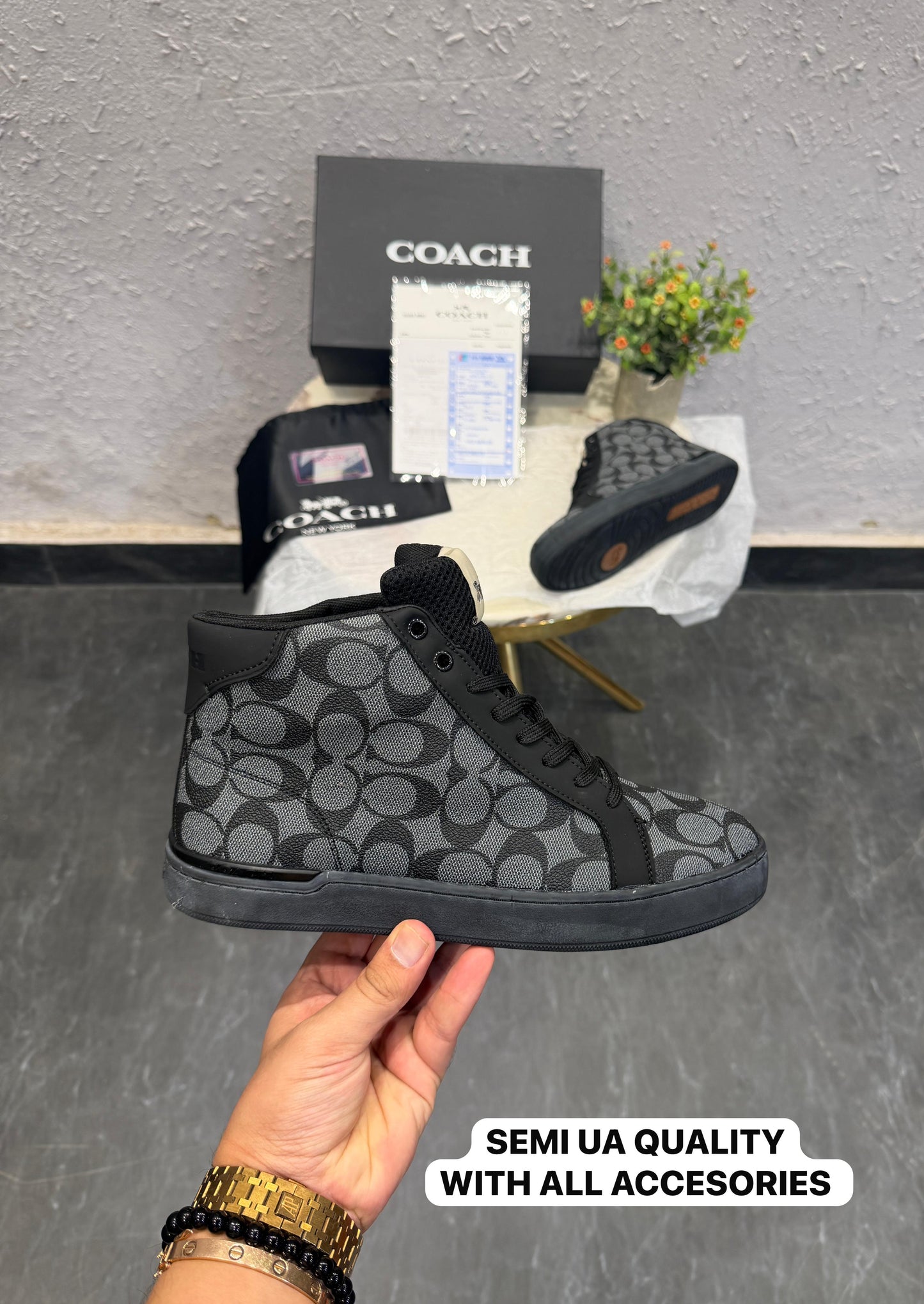 COACH USA MID GREY TRAINERS