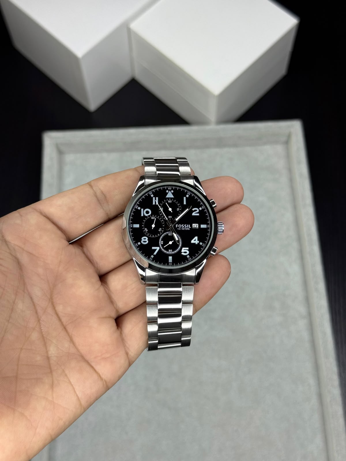 Fossil Grant Chronograph Silver