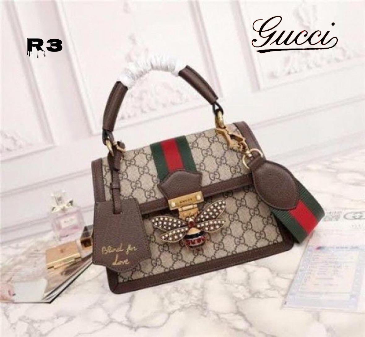 GUCCI PADLOCK QUEEN MARGARET BEE PRESS LOCK SHOULDER BAG