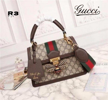 GUCCI PADLOCK QUEEN MARGARET BEE PRESS LOCK SHOULDER BAG