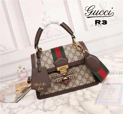 GUCCI PADLOCK QUEEN MARGARET BEE PRESS LOCK SHOULDER BAG