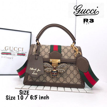 GUCCI PADLOCK QUEEN MARGARET BEE PRESS LOCK SHOULDER BAG
