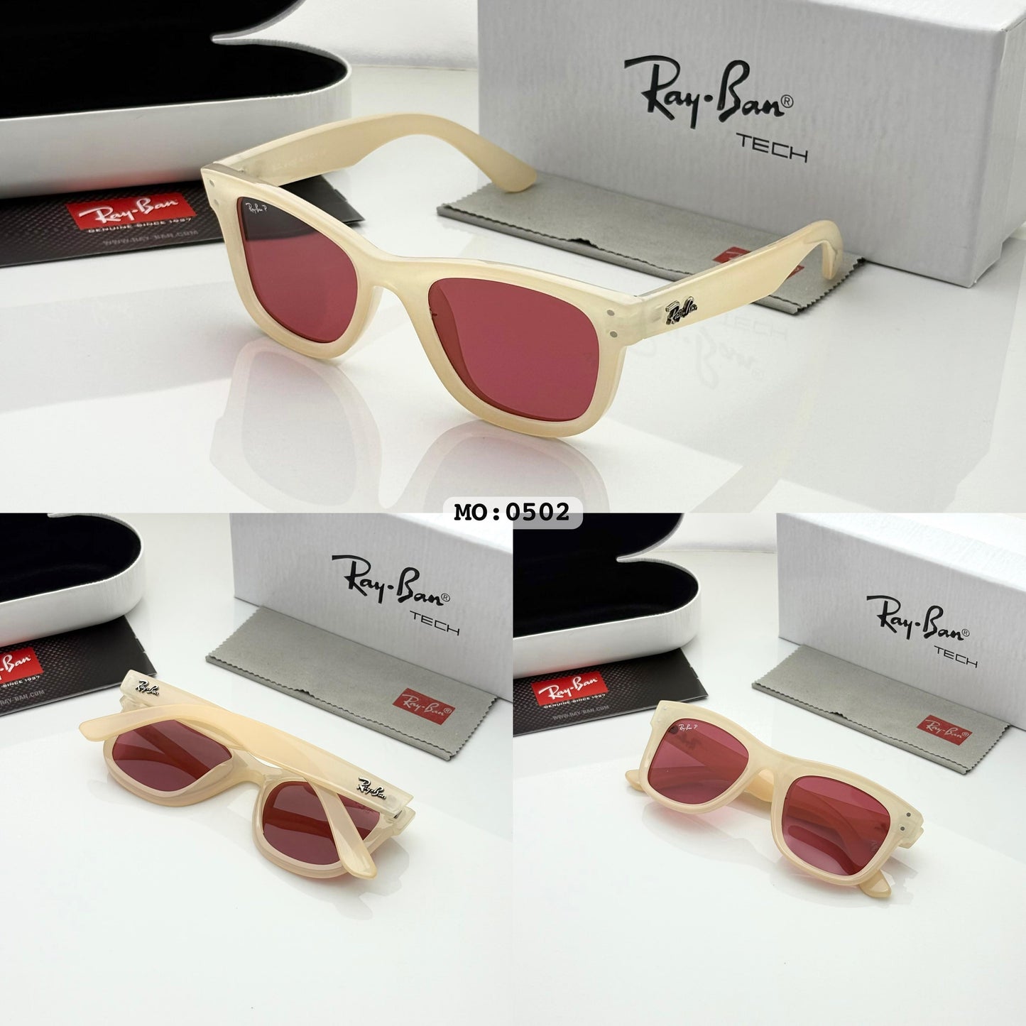RAYBAN WHITE RED CANDY