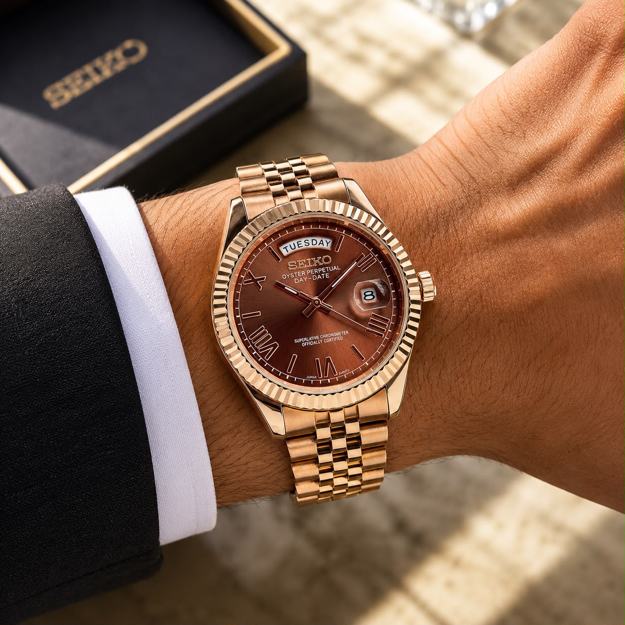 SEIKO DAY-DATE ROSEGOLD CLASSIC EDITION