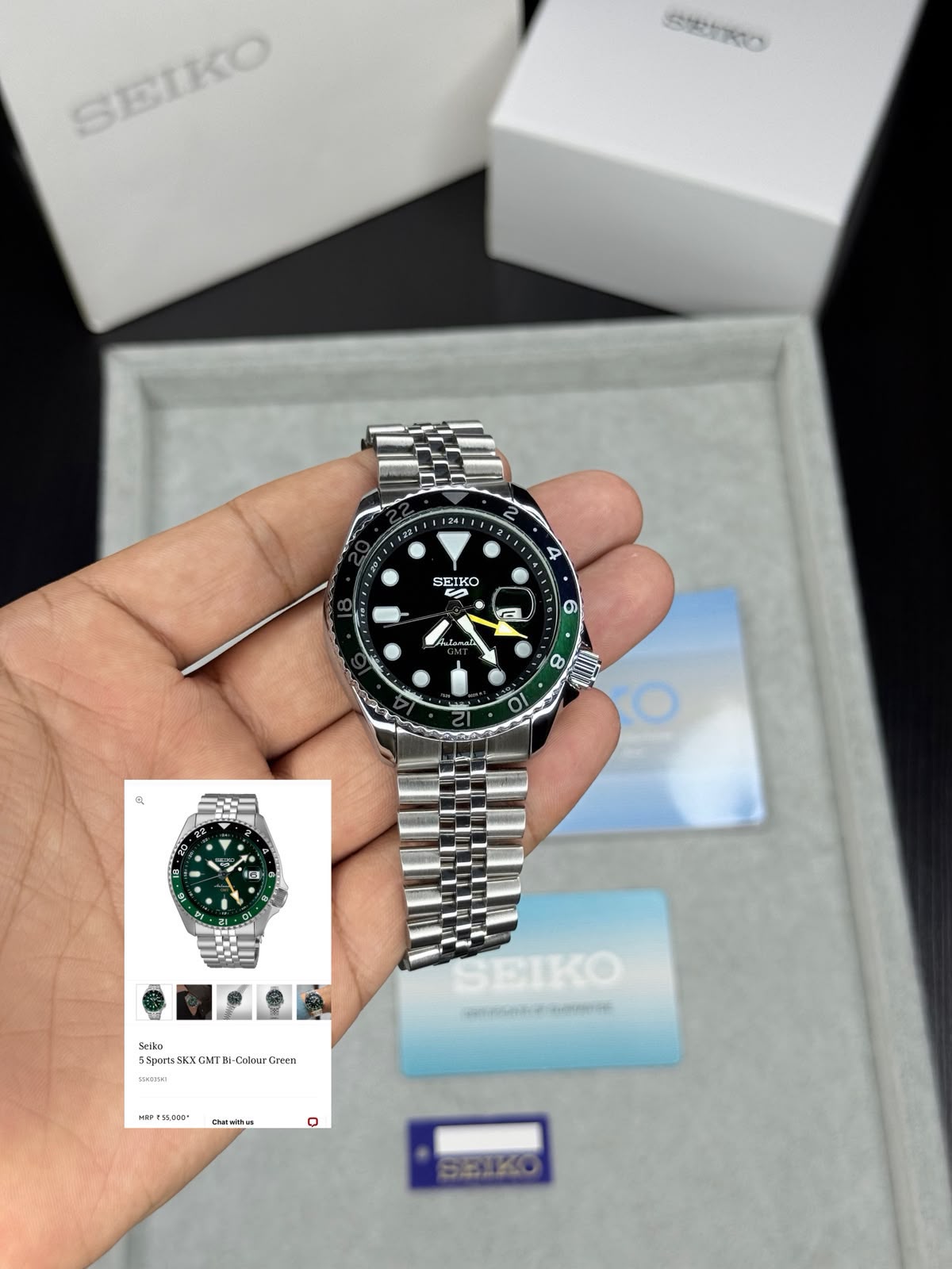 Seiko 5 Sports SKX GMT Bi-Green Colour