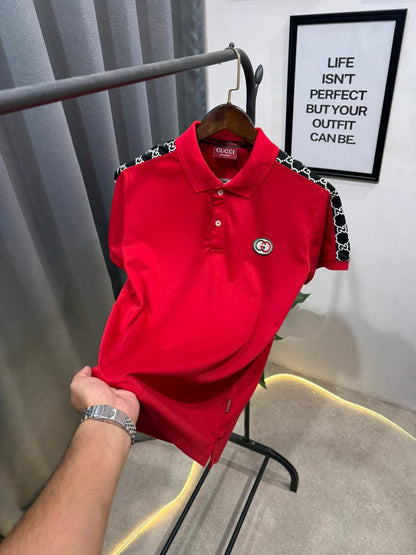 Gucci Imported POLO T SHIRT With GG Strip And Embroidery Logo