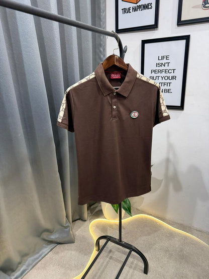 Gucci Imported POLO T SHIRT With GG Strip And Embroidery Logo