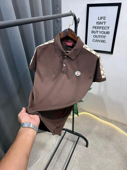 Gucci Imported POLO T SHIRT With GG Strip And Embroidery Logo