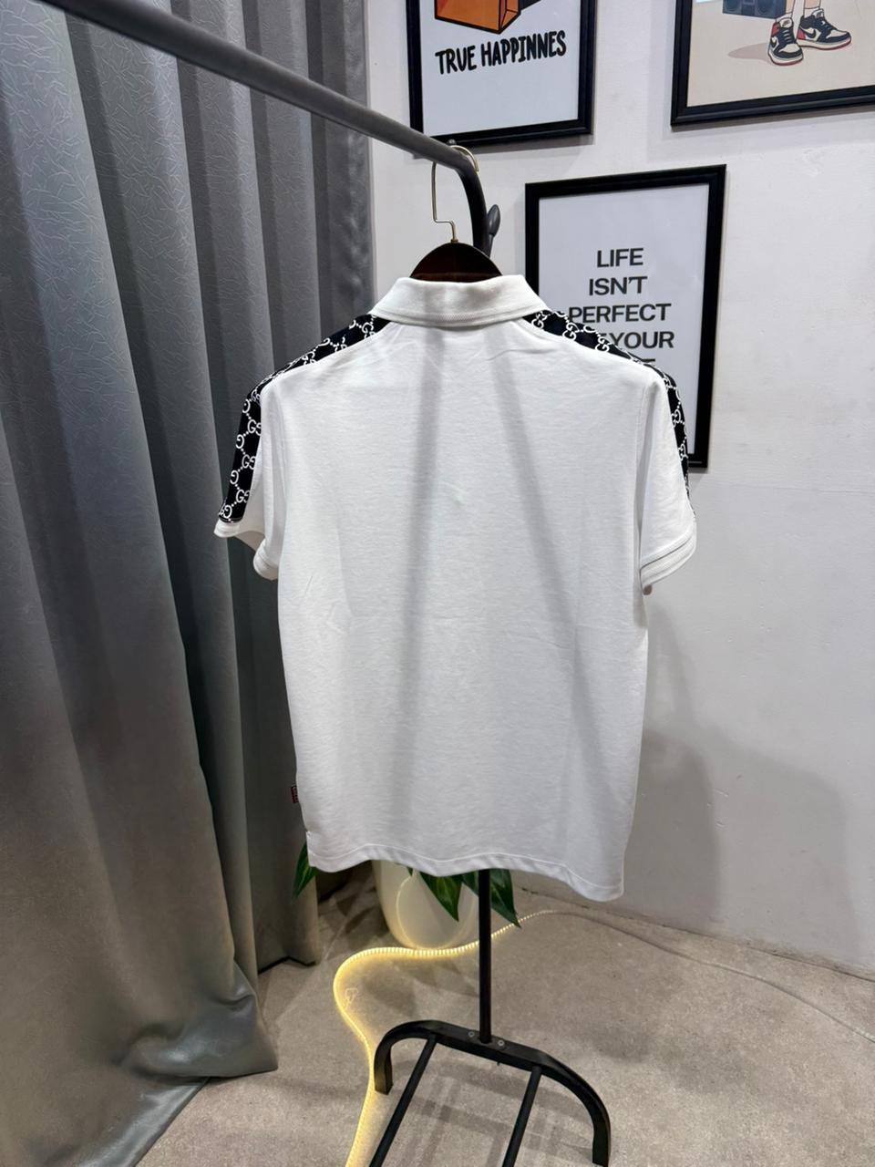 Gucci Imported POLO T SHIRT With GG Strip And Embroidery Logo