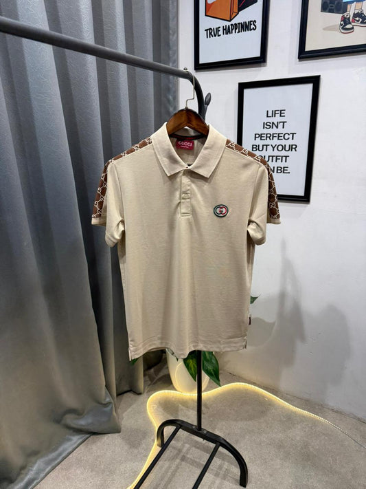 Gucci Imported POLO T SHIRT With GG Strip And Embroidery Logo