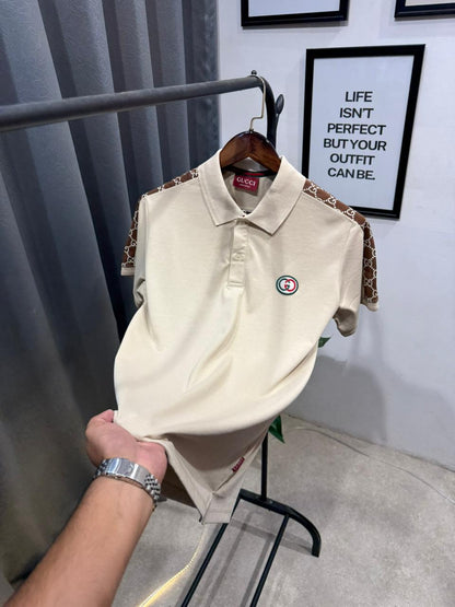Gucci Imported POLO T SHIRT With GG Strip And Embroidery Logo