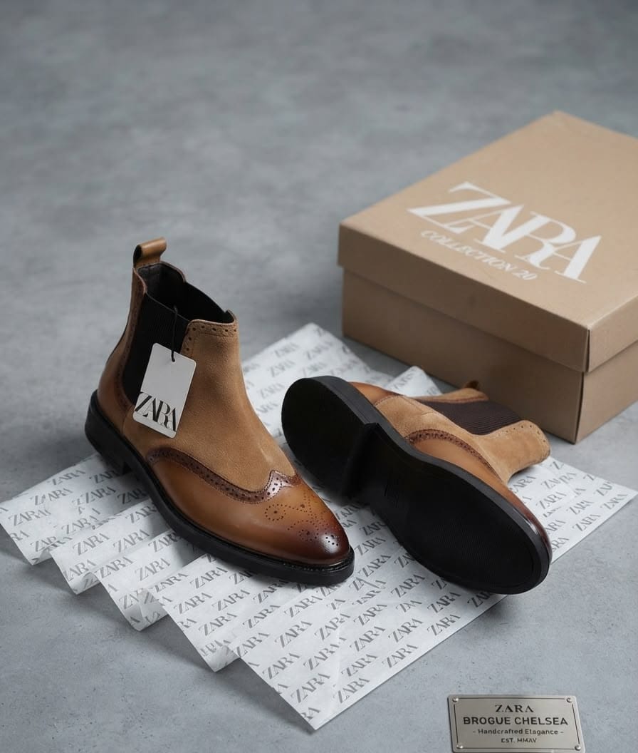 ZARA SURPLUS OXFORD LEATHER CHELSEA BOOTS