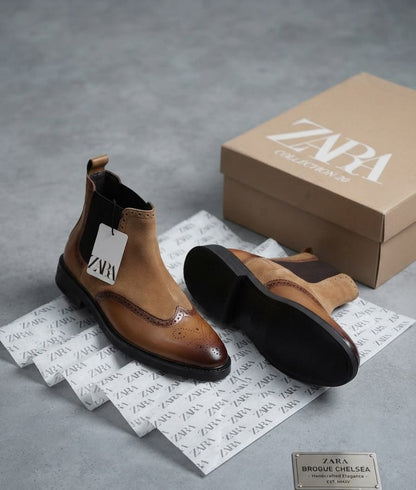ZARA SURPLUS OXFORD LEATHER CHELSEA BOOTS