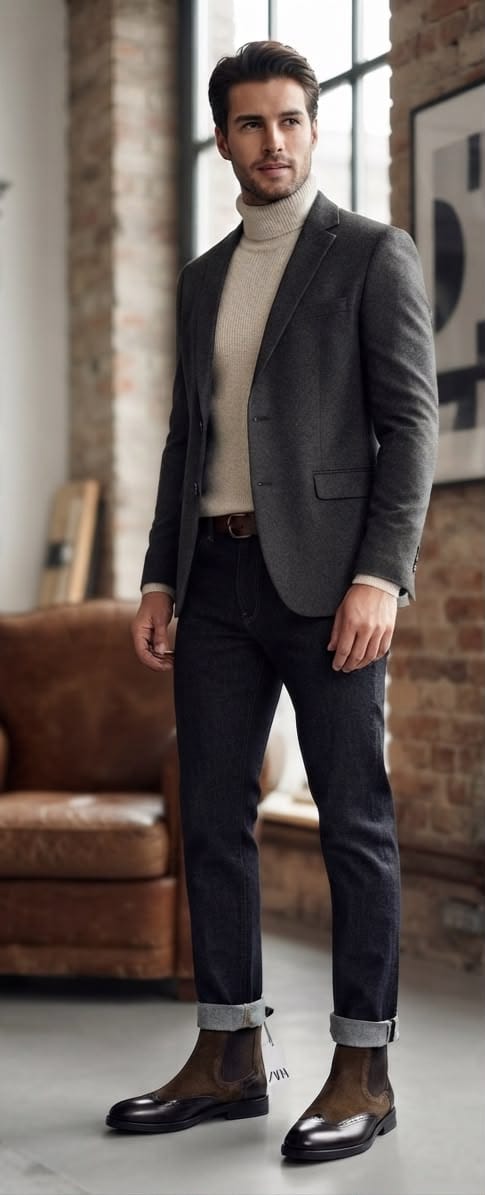 ZARA SURPLUS OXFORD LEATHER CHELSEA BOOTS