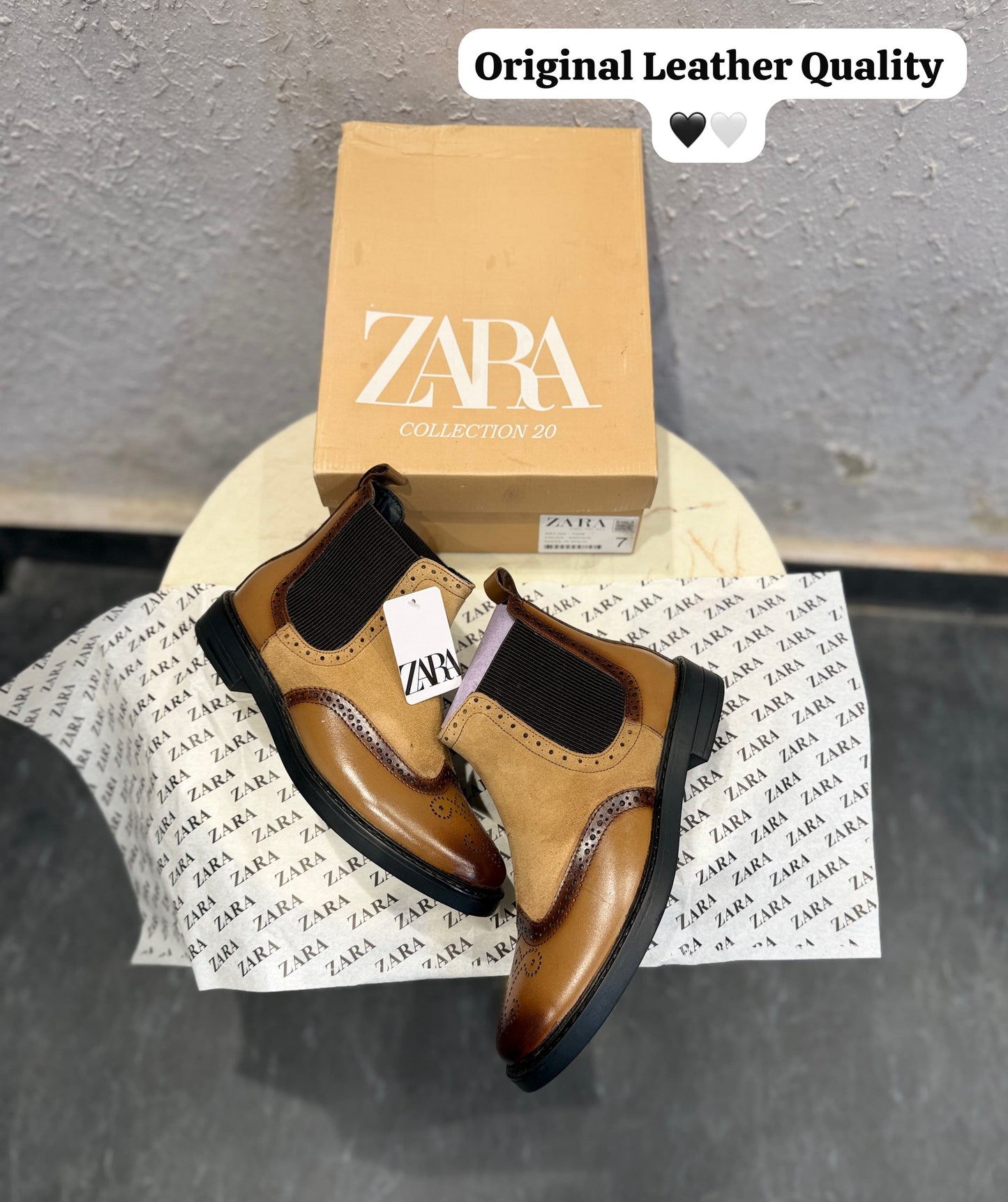 ZARA SURPLUS OXFORD LEATHER CHELSEA BOOTS