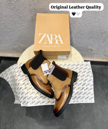 ZARA SURPLUS OXFORD LEATHER CHELSEA BOOTS