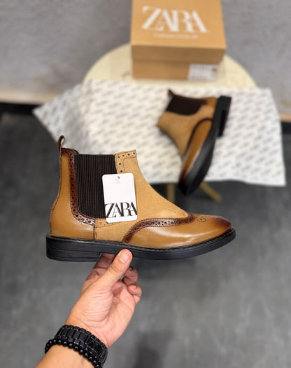 ZARA SURPLUS OXFORD LEATHER CHELSEA BOOTS