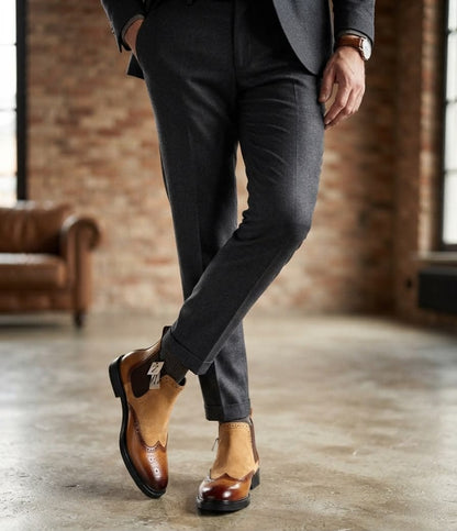 ZARA SURPLUS OXFORD LEATHER CHELSEA BOOTS