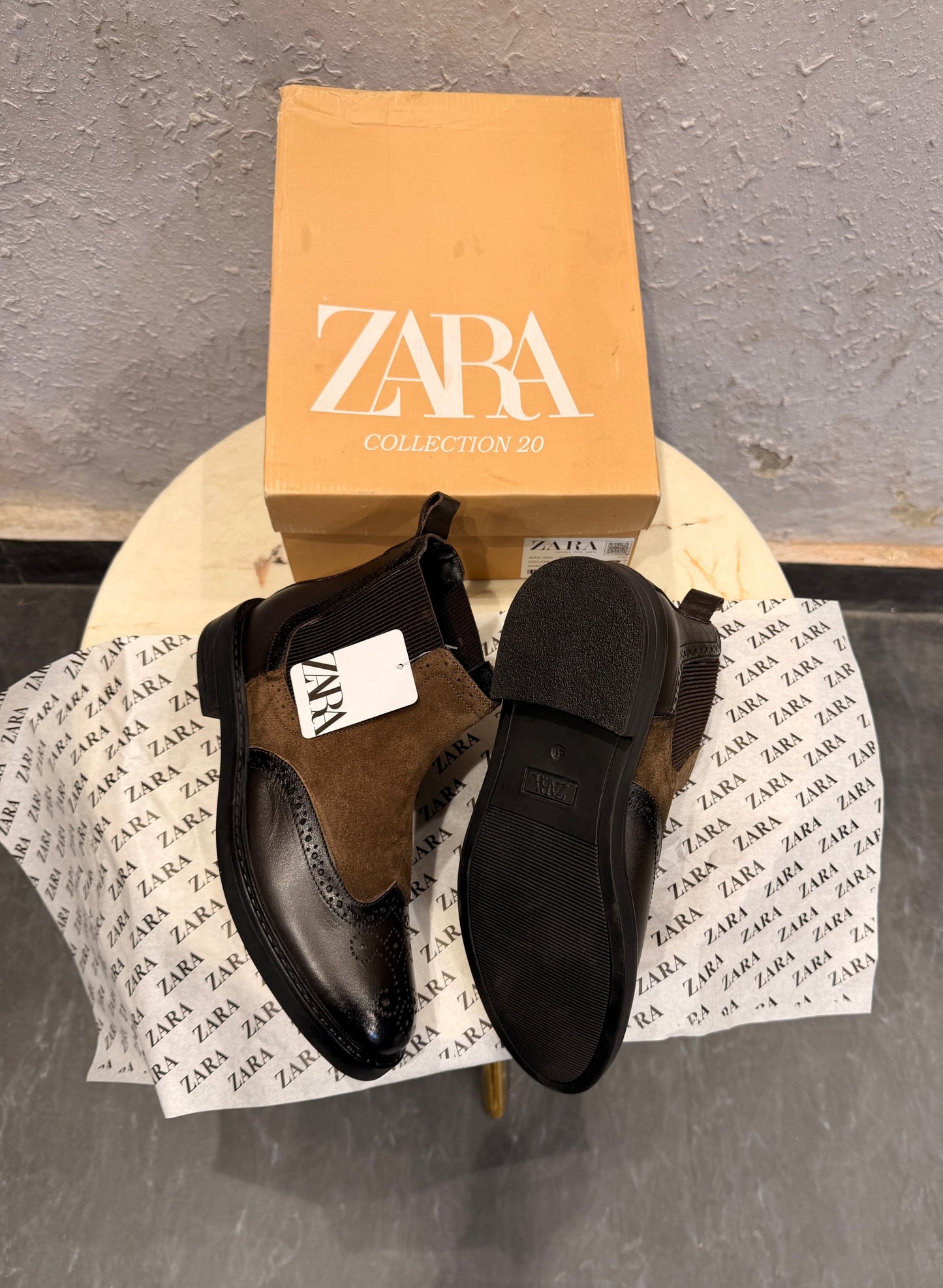 ZARA SURPLUS OXFORD LEATHER CHELSEA BOOTS