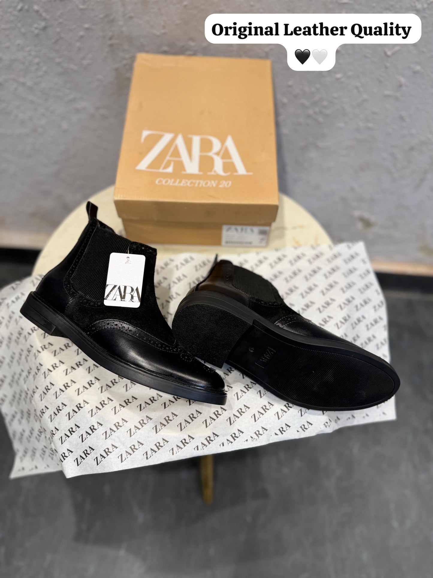 ZARA SURPLUS OXFORD LEATHER CHELSEA BOOTS