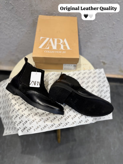 ZARA SURPLUS OXFORD LEATHER CHELSEA BOOTS