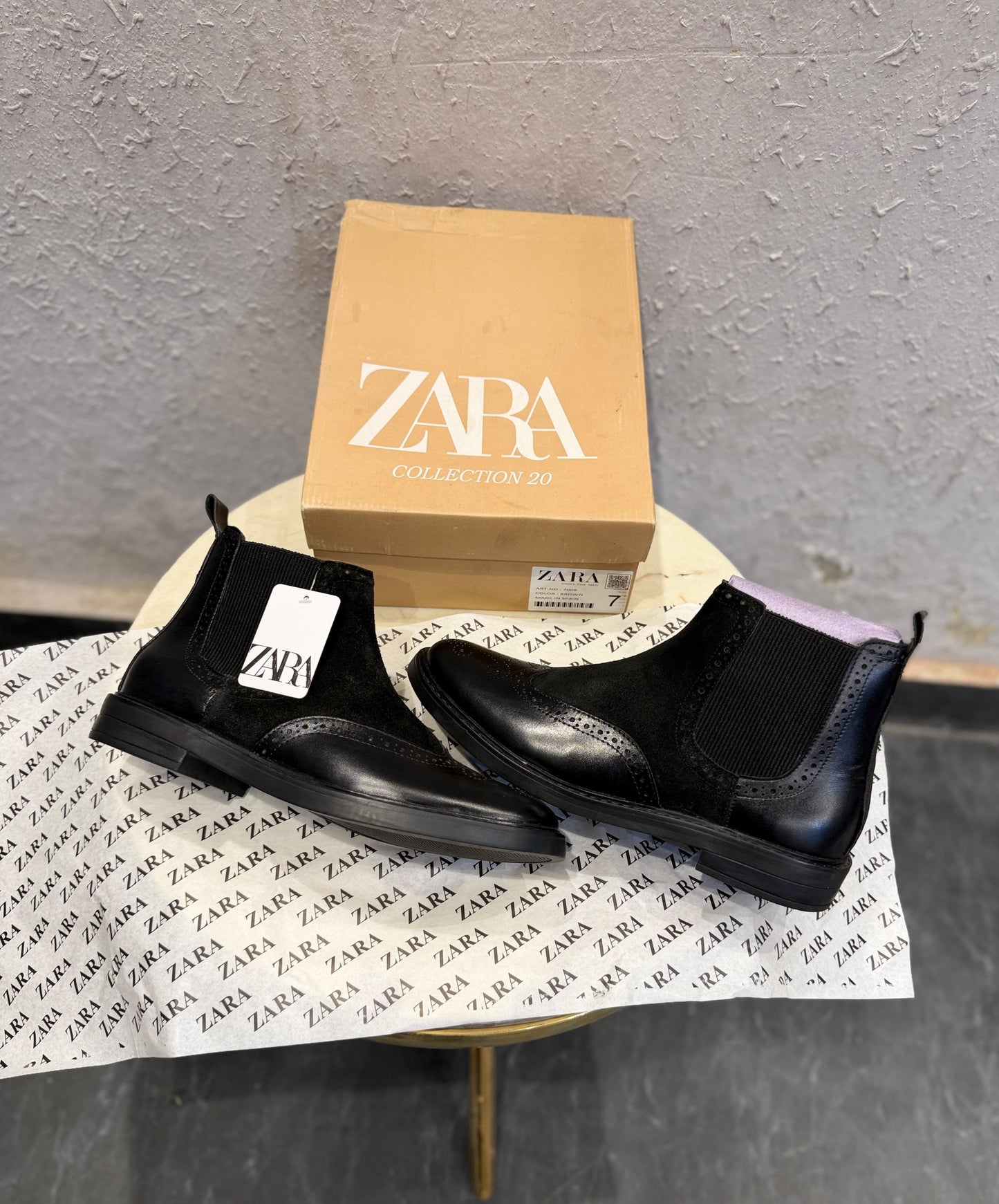 ZARA SURPLUS OXFORD LEATHER CHELSEA BOOTS