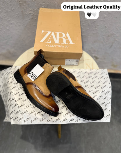 ZARA SURPLUS OXFORD LEATHER CHELSEA BOOTS