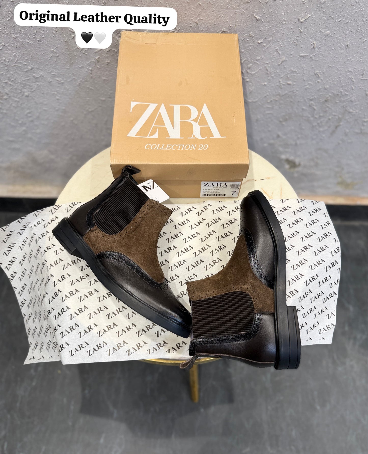 ZARA SURPLUS OXFORD LEATHER CHELSEA BOOTS