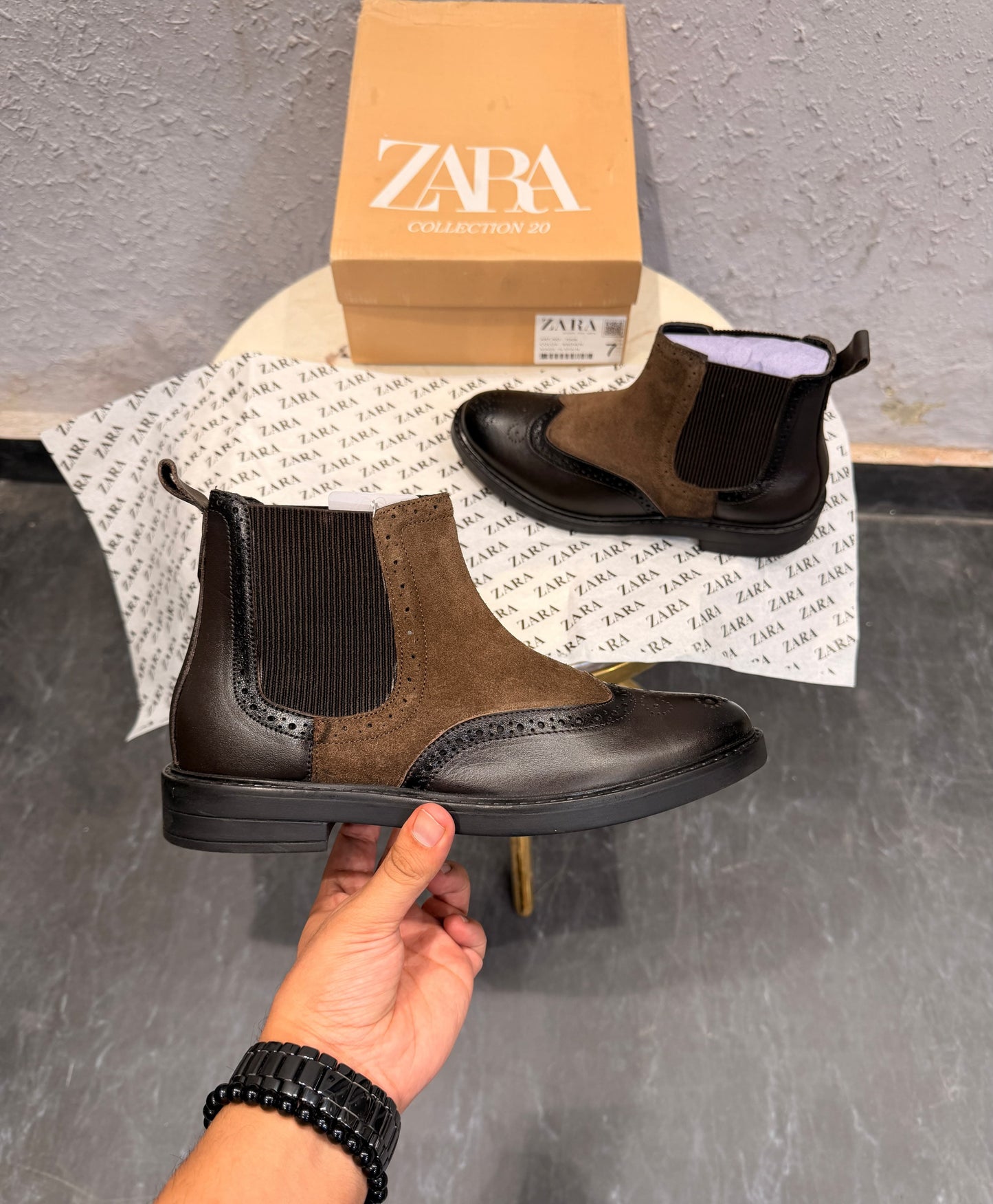 ZARA SURPLUS OXFORD LEATHER CHELSEA BOOTS