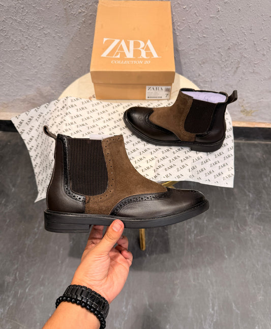 ZARA SURPLUS OXFORD LEATHER CHELSEA BOOTS