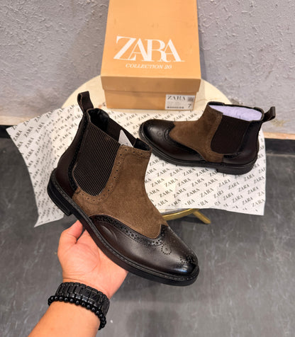 ZARA SURPLUS OXFORD LEATHER CHELSEA BOOTS