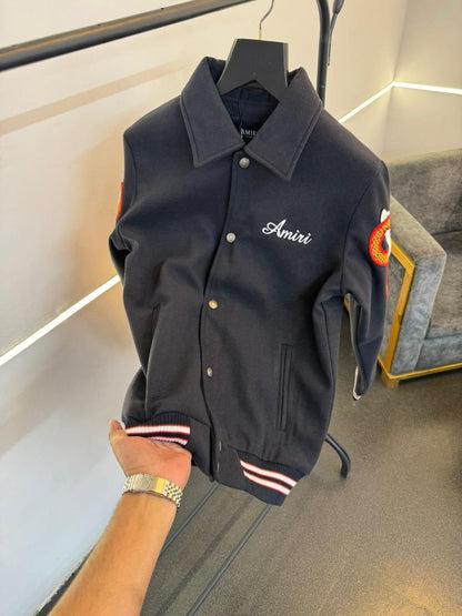 AMIRI BONE SNAKE VARSITY JACKET
