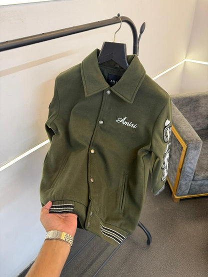 AMIRI BONE SNAKE VARSITY JACKET