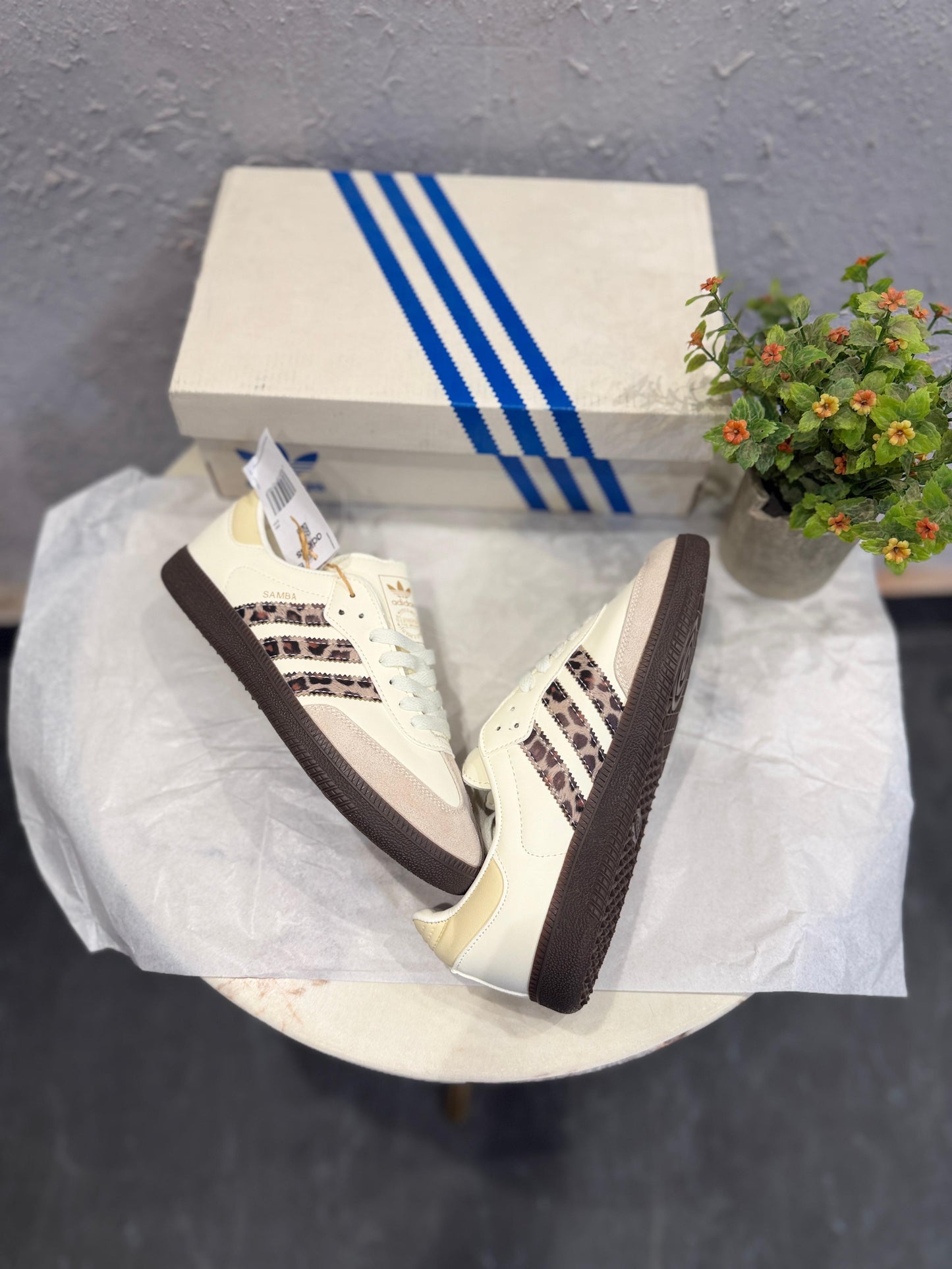 ADIDAS ORIGINAL SAMBA CREAM LEOPARD STRIPES